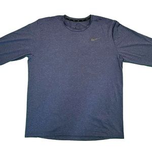 Nike running Dri-Fit blue purple long sleeve shirt loose fit SZ XL